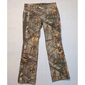 UNDER ARMOUR Womens Hunting Pants Camo Pink Real Tree Size 10